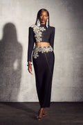 LLstyle Solid Spliced Diamonds Two Piece Set For Women