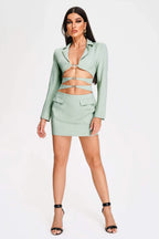 Yvette Cutout Mint Blazer Mini Dress