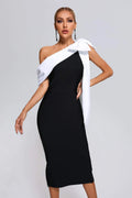 LLstyle One-Shoulder Bow-Knot Bandage Dress