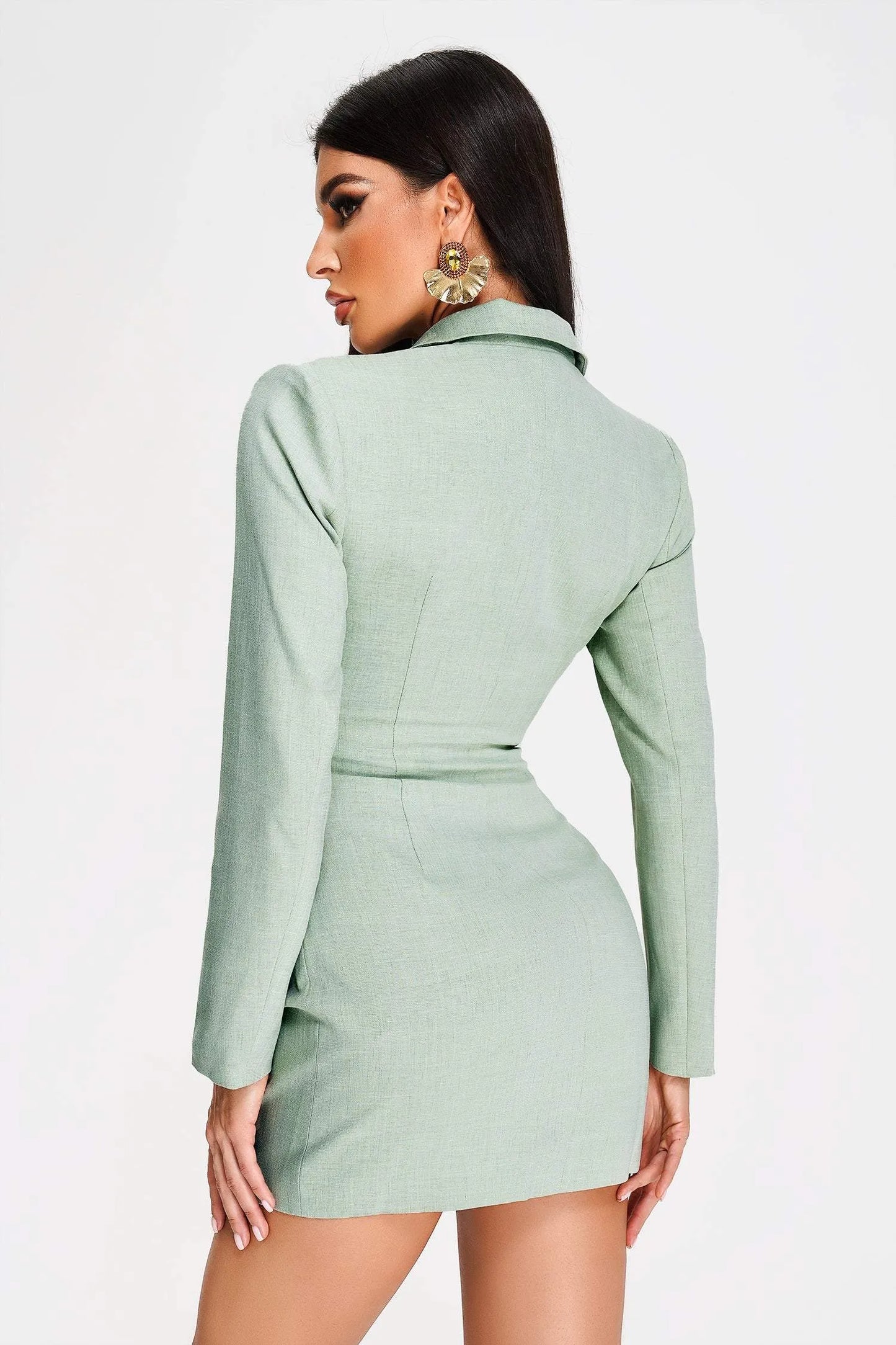 LLstyle Cutout Mint Blazer Mini Dress