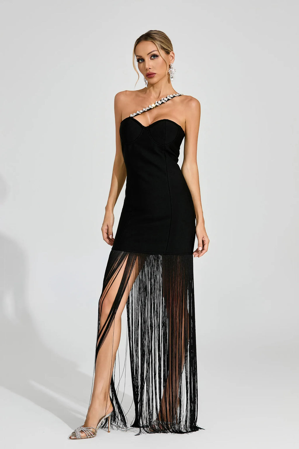 LLstyle Strap Luxury Diamonds Dress