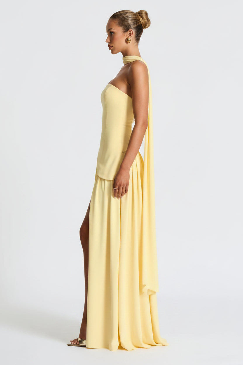 LLstyle Contrast Color Ribbon Party Dress