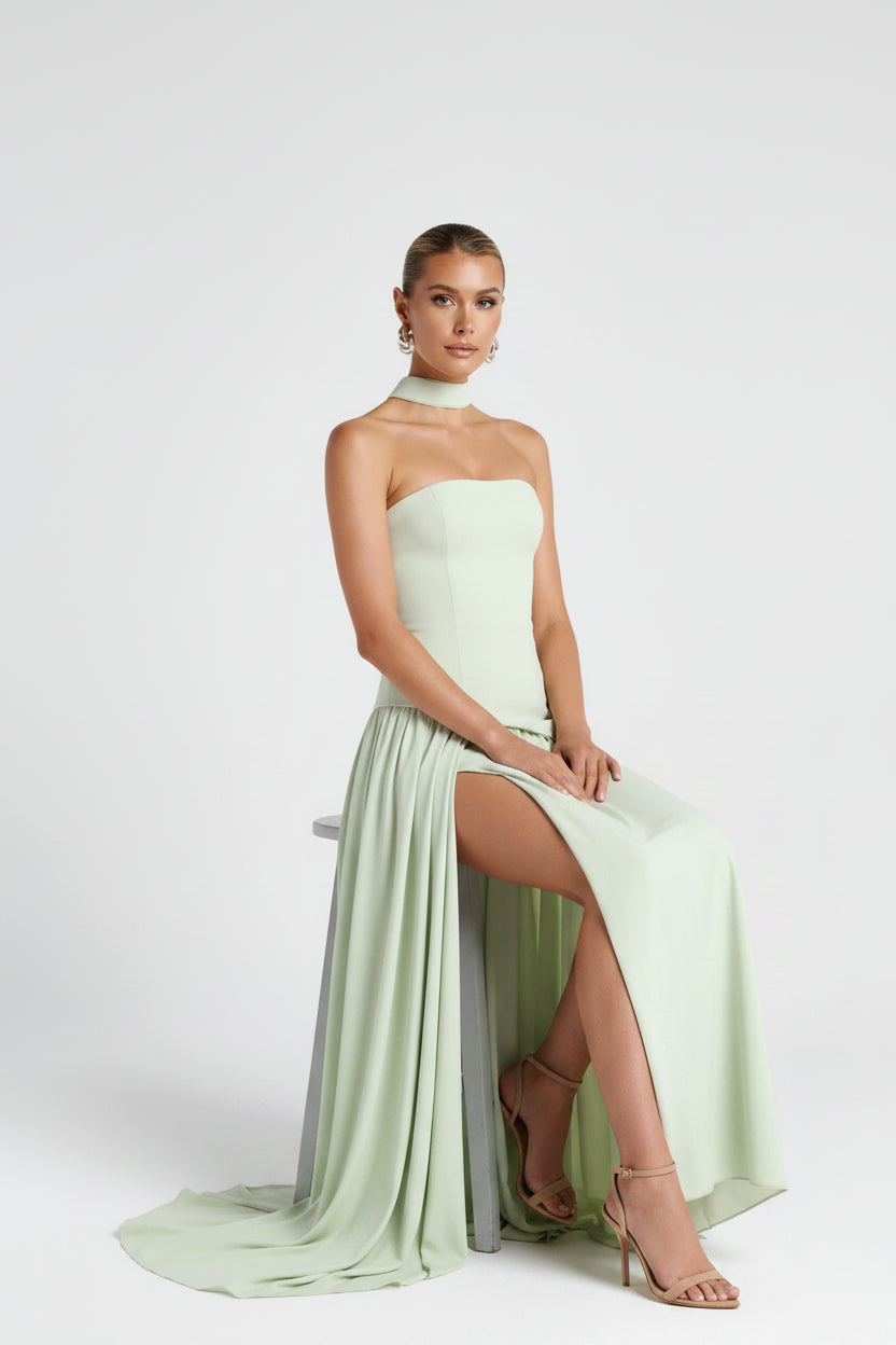 LLstyle Contrast Color Ribbons Cocktail Dress
