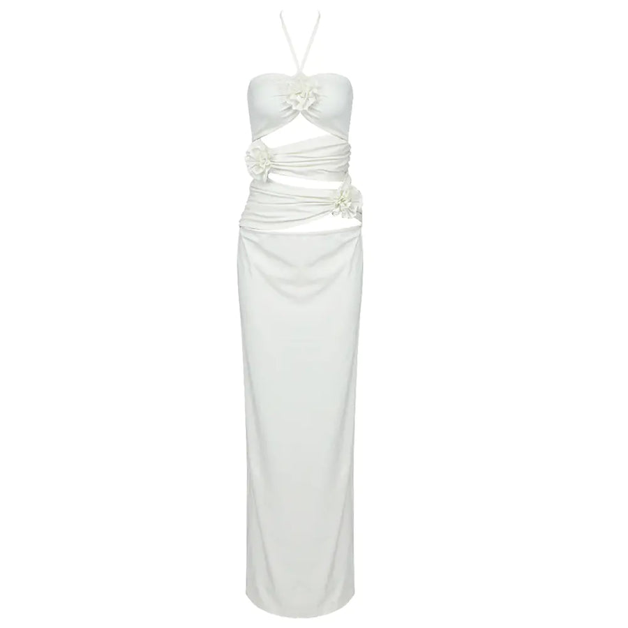 LLstyle Cut-out Floral Long Bandage Dress