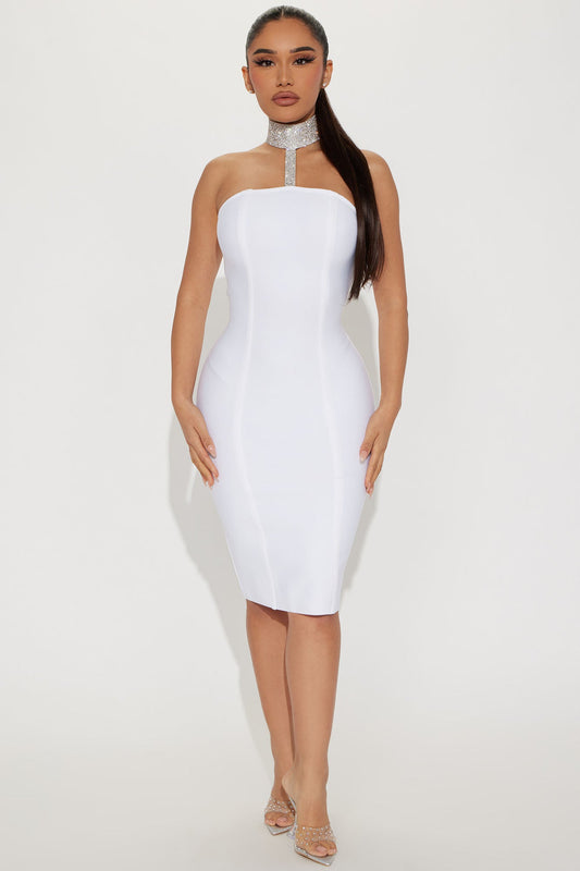 LLstyle- Off White Midi Dress