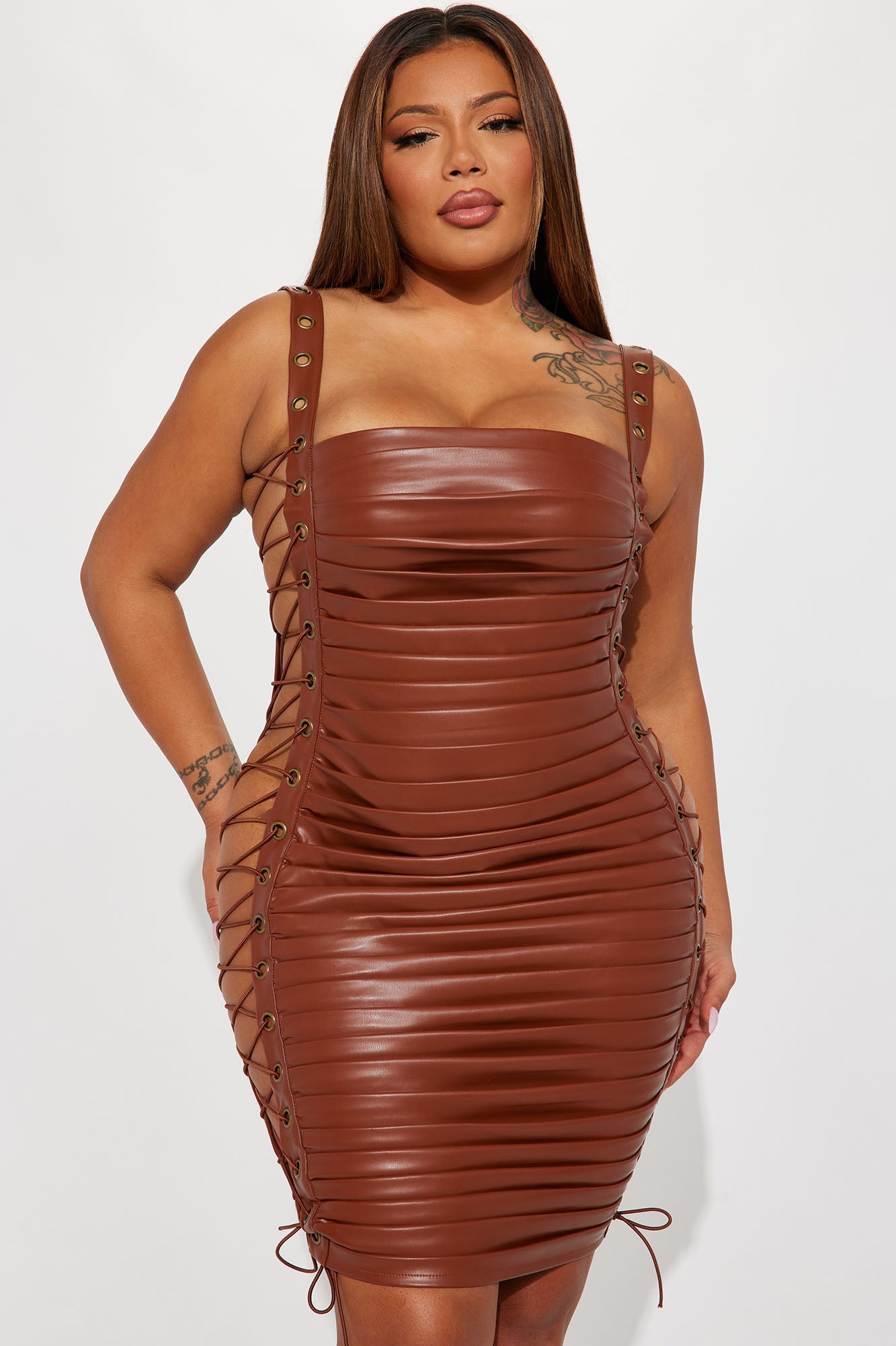 LLstyle- Leather Mini Dress