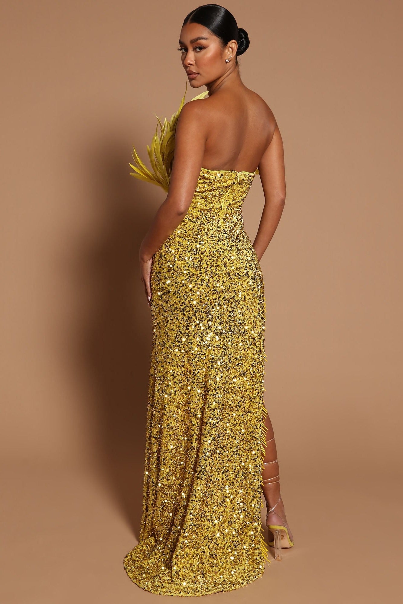 LLstyle Velvet Sequin Maxi Dress