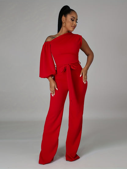 LLstyle One Shoulder Casual Jumpsuit