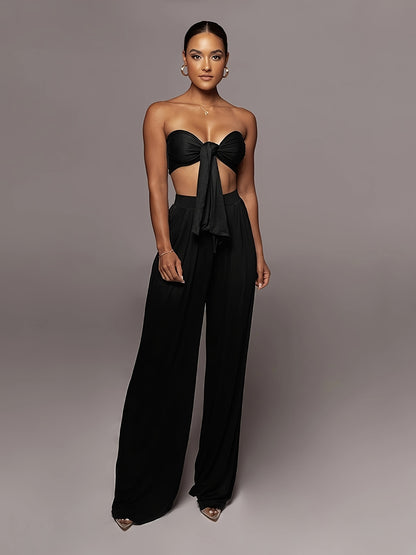 LLstyle Cross Tube Top & Wide Leg Pants Outfits