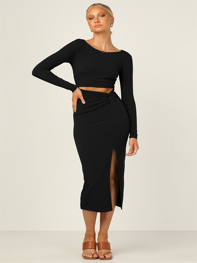 LLstyle Long Sleeve Bodycon Dress For Spring & Fall