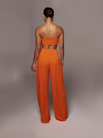 LLstyle Cross Tube Top & Wide Leg Pants Outfits