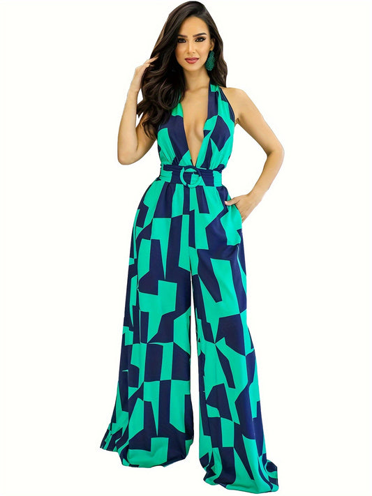 LLstyle Sexy Backless Plunging V-neck Jumpsuit